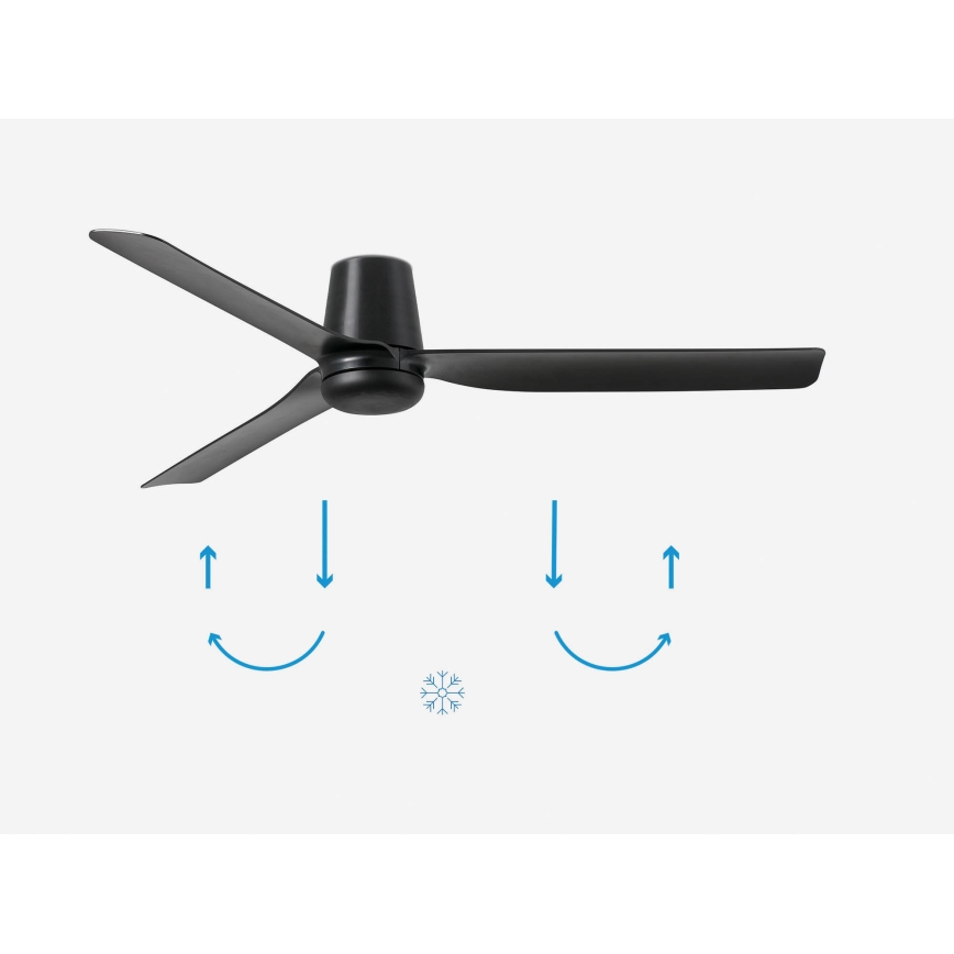 FARO 33830 - Laeventilaator PUNT TUB M must d. 130 cm + kaugjuhtimispult