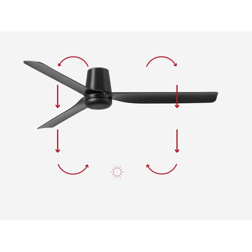FARO 33830 - Laeventilaator PUNT TUB M must d. 130 cm + kaugjuhtimispult