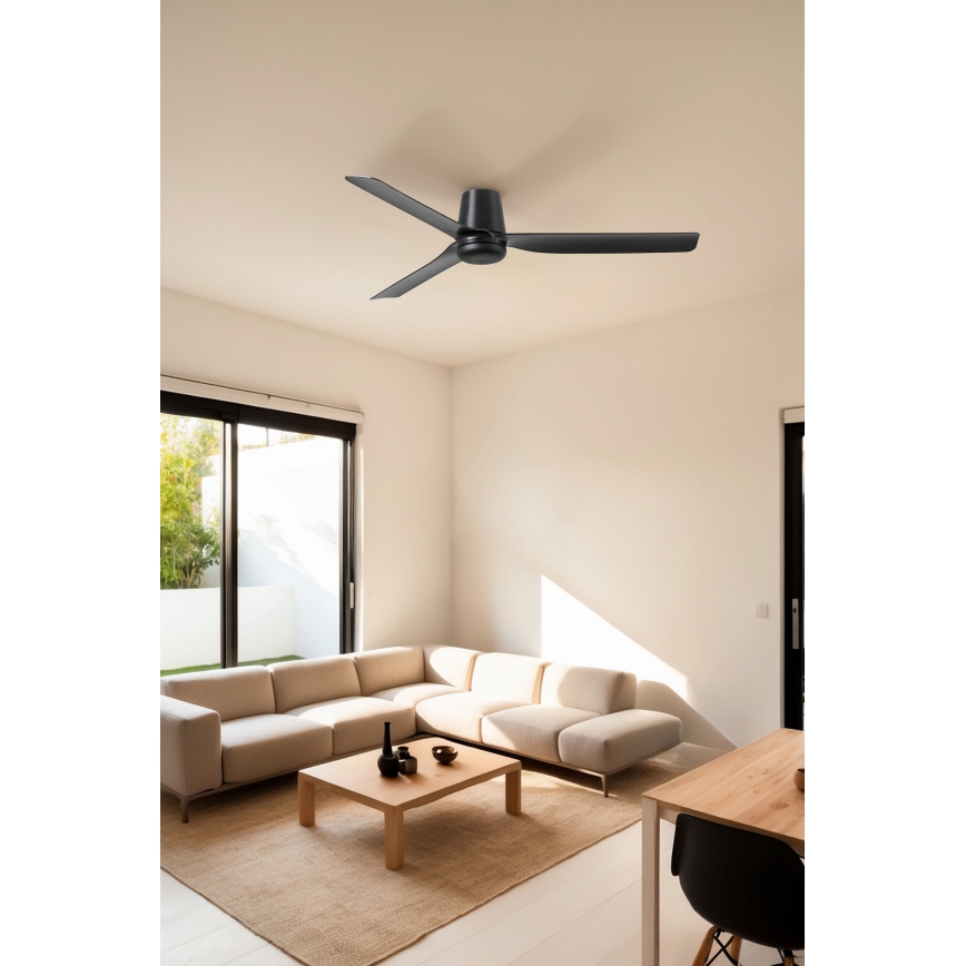 FARO 33830WT - Laeventilaator PUNT TUB M must d. 132 cm Wi-Fi Tuya + kaugjuhtimispult