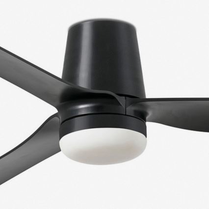 FARO 33830WT1S - LED-hämardatav laeventilaator PUNT TUB M LED/18W/230V 2700/3000/4000K läbimõõt 132 cm must Wi-Fi Tuya + kaugjuhtimispult