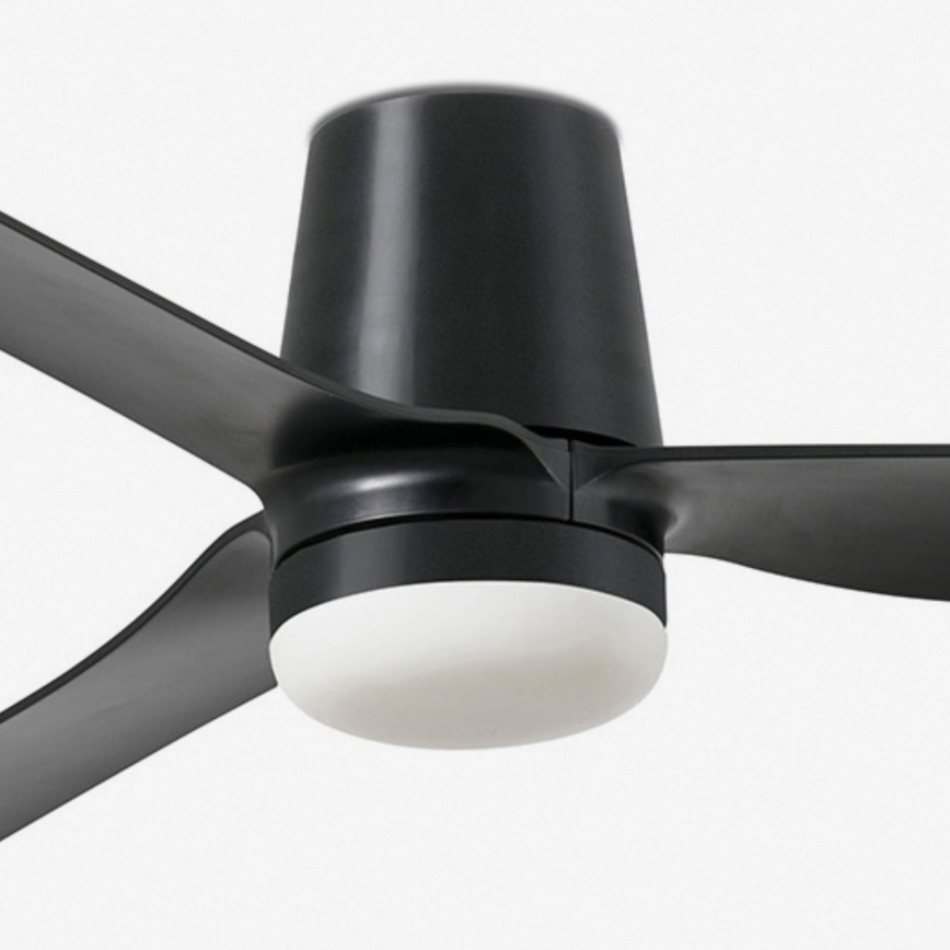 FARO 33830WT1S - LED-hämardatav laeventilaator PUNT TUB M LED/18W/230V 2700/3000/4000K läbimõõt 132 cm must Wi-Fi Tuya + kaugjuhtimispult