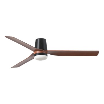 FARO 33831-1TW - Hämardatav LED-laeventilaator PUNT TUB M LED/18W/230V 2700/3000/4000K, läbimõõt 130 cm, pruun/must + kaugjuhtimispult