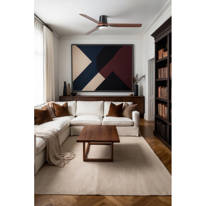 FARO 33831-1TW - LED Hämardatav laeventilaator PUNT TUB M LED/18W/230V 3000/4200/6500K d. 130 cm pruun/must + kaugjuhtimispult