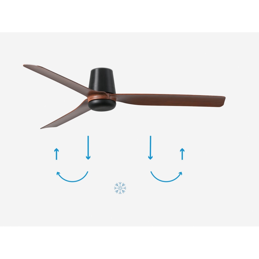 FARO 33831 - Laeventilaator PUNT TUB M pruun/must d. 130 cm + kaugjuhtimispult