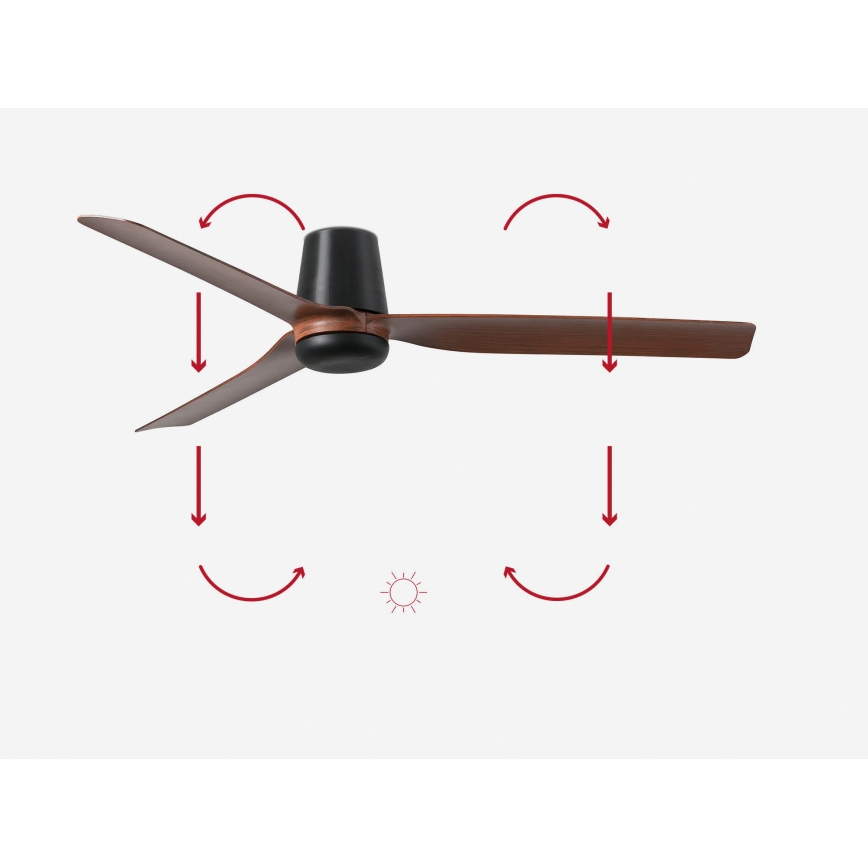 FARO 33831 - Laeventilaator PUNT TUB M pruun/must d. 130 cm + kaugjuhtimispult
