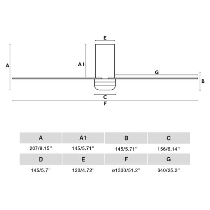 FARO 33831 - Laeventilaator PUNT TUB M pruun/must d. 130 cm + kaugjuhtimispult