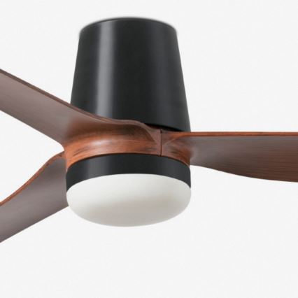 FARO 33831WT-1TW - LED Hämardatav laeventilaator PUNT TUB M LED/18W/230V 3000/4200/6500K pruun/must d. 132 cm Wi-Fi Tuya + kaugjuhtimispult