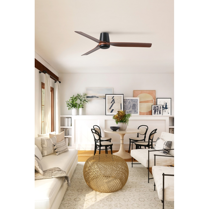 FARO 33831WT - Laeventilaator PUNT TUB M pruun/must d. 132 cm Wi-Fi Tuya + kaugjuhtimispult