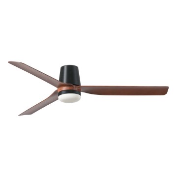 FARO 33831WT1S - LED-hämardatav laeventilaator PUNT TUB M LED/18W/230V 2700/3000/4000K läbimõõt 132 cm pruun/must Wi-Fi Tuya + kaugjuhtimispult