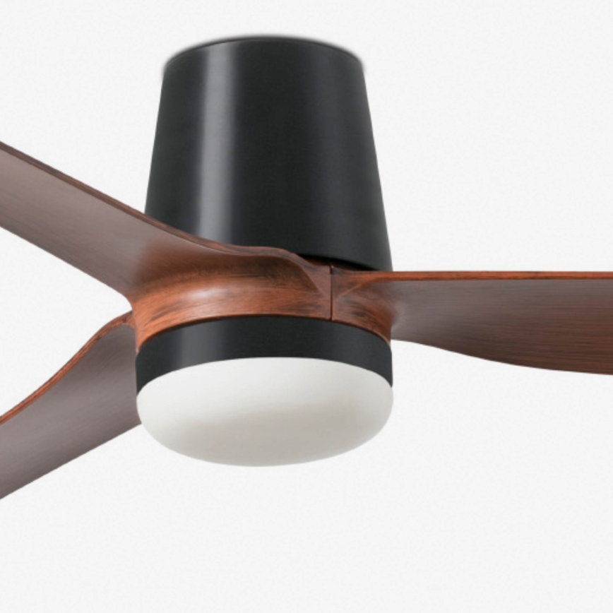 FARO 33831WT1S - LED-hämardatav laeventilaator PUNT TUB M LED/18W/230V 2700/3000/4000K läbimõõt 132 cm pruun/must Wi-Fi Tuya + kaugjuhtimispult