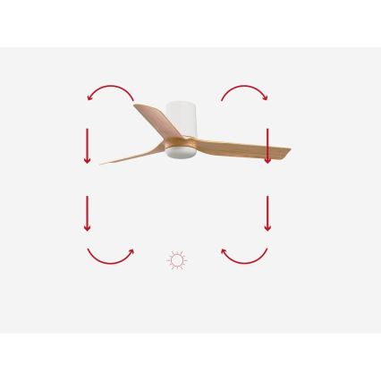 FARO 33833 - Laeventilaator MINI PUNT TUB S pruun/valge d. 90 cm + kaugjuhtimispult