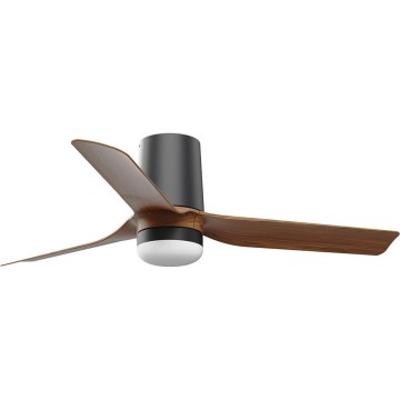FARO 33835-1TW - LED-hämardatav laeventilaator MINI PUNT TUB LED-iga/10W/230V 2700/3000/4000K läbimõõt 90 cm pruun/must + kaugjuhtimispult