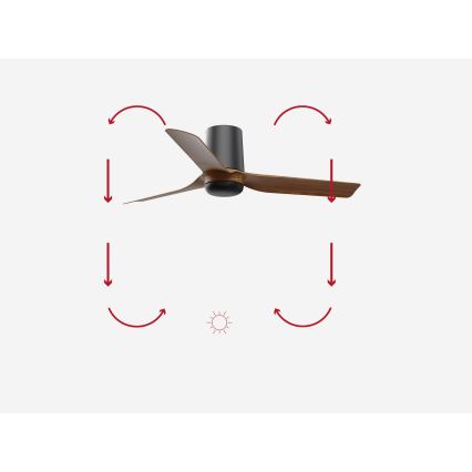 FARO 33835 - Laeventilaator MINI PUNT TUB S pruun/must d. 90 cm + kaugjuhtimispult