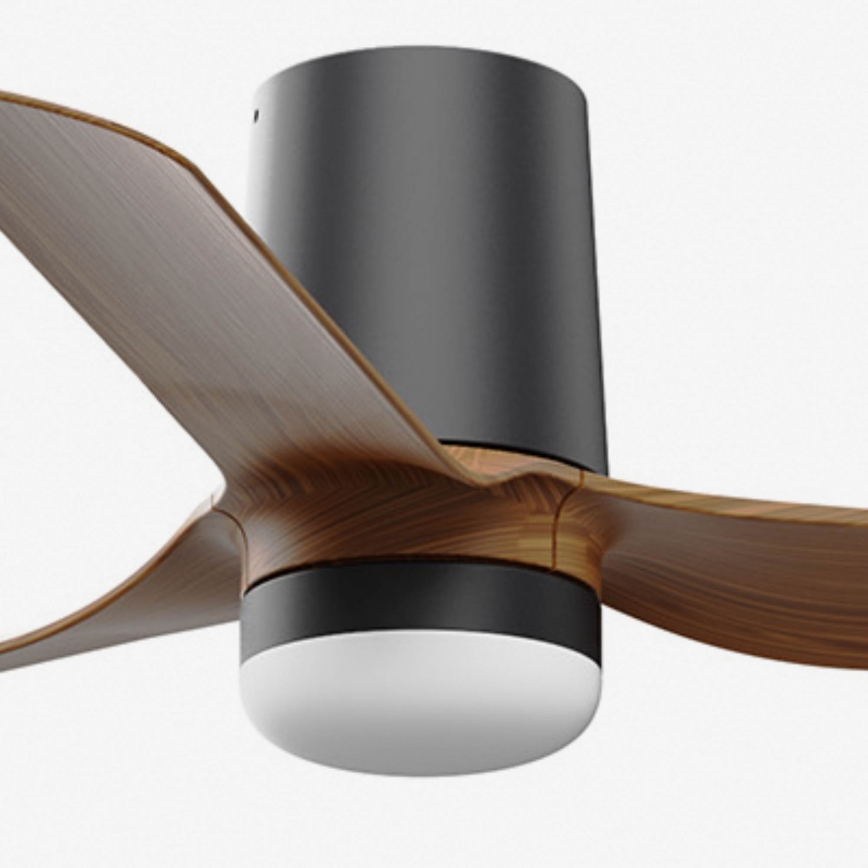 FARO 33835WT-1TW - LED Hämardatav laeventilaator MINI PUNT TUB S LED/10W/230V 2700/4000/6000K pruun/must d. 90 cm Wi-Fi Tuya + kaugjuhtimispult