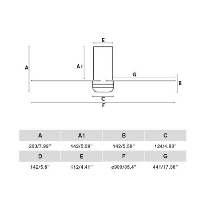 FARO 33835WT - Laeventilaator MINI PUNT TUB S pruun/must d. 90 cm Wi-Fi Tuya + kaugjuhtimispult