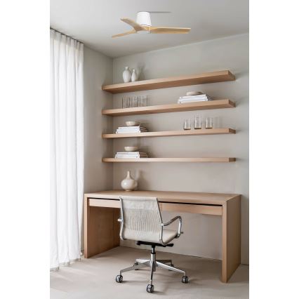 FARO 33836 - Laeventilaator HEYWOOD TUB S mänd/valge d. 90 cm + kaugjuhtimispult