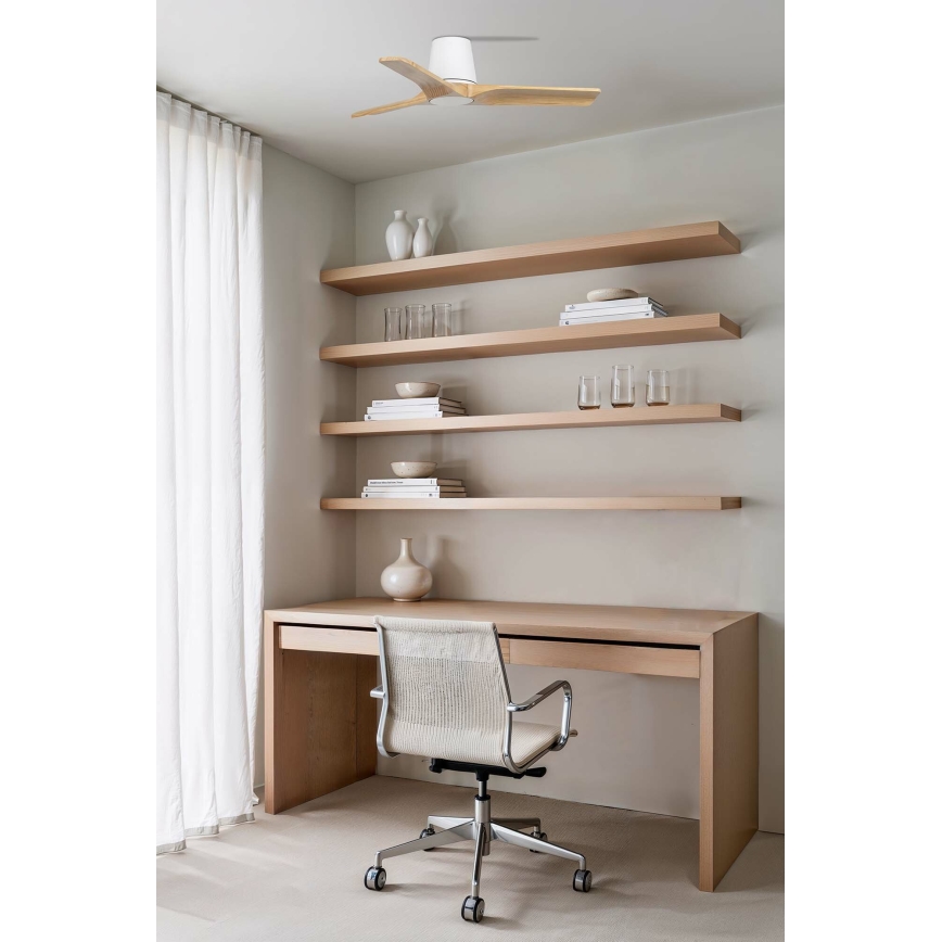 FARO 33836 - Laeventilaator HEYWOOD TUB S mänd/valge d. 90 cm + kaugjuhtimispult