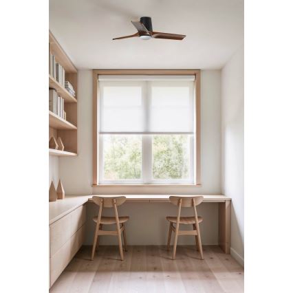 FARO 33837-1TW - LED-hämardatav laeventilaator HEYWOOD TUB S LED/10W/230V 2700/3000/4000K mänd/must läbimõõt 90 cm + kaugjuhtimispult