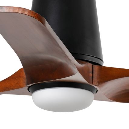 FARO 33837-1TW - LED-hämardatav laeventilaator HEYWOOD TUB S LED/10W/230V 2700/3000/4000K mänd/must läbimõõt 90 cm + kaugjuhtimispult