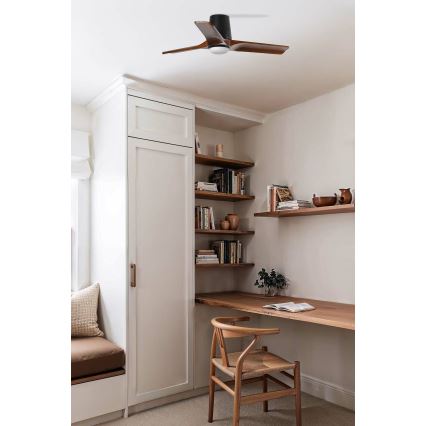 FARO 33837WT-1TW - LED Hämardatav laeventilaator HEYWOOD TUB S LED/10W/230V 2700/4000/6000K mänd/valge d. 90 cm Wi-Fi Tuya + kaugjuhtimispult