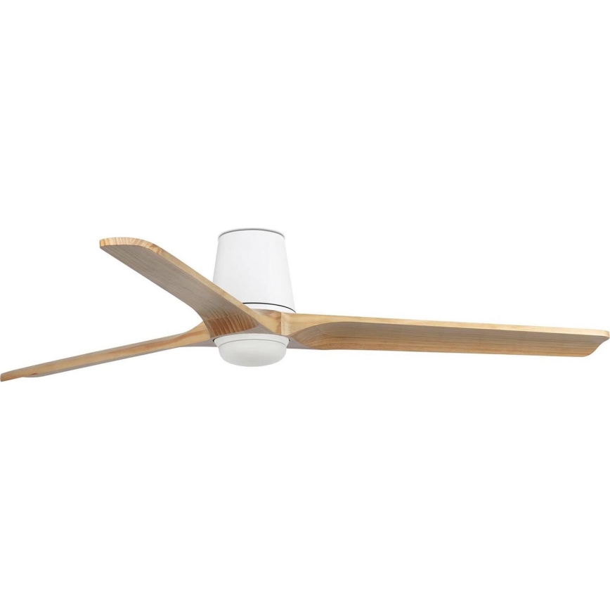 FARO 33838WT-1TW - LED Hämardatav laeventilaator HEYWOOD TUB L LED/10W/230V 2700/4000/6000K mänd/valge d. 132 cm Wi-Fi Tuya + kaugjuhtimispult