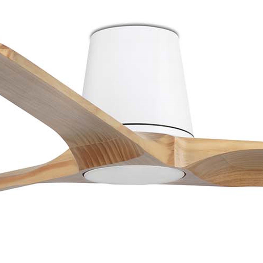 FARO 33838WT - Laeventilaator HEYWOOD TUB L mänd/valge d. 132 cm Wi-Fi Tuya + kaugjuhtimispult