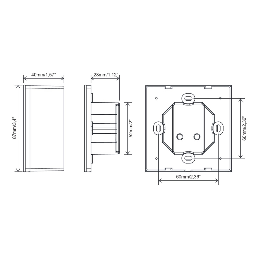 FARO 33988 - Seinale paigaldatav puutetundlik juhtpult laeventilaatoritele 230 V, must