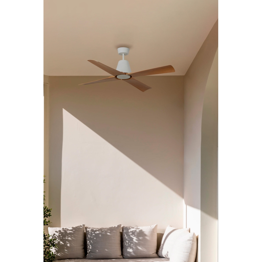 FARO 34105 - Laeventilaator TYPHOON M pruun/valge d. 130 cm IP44 + kaugjuhtimispult
