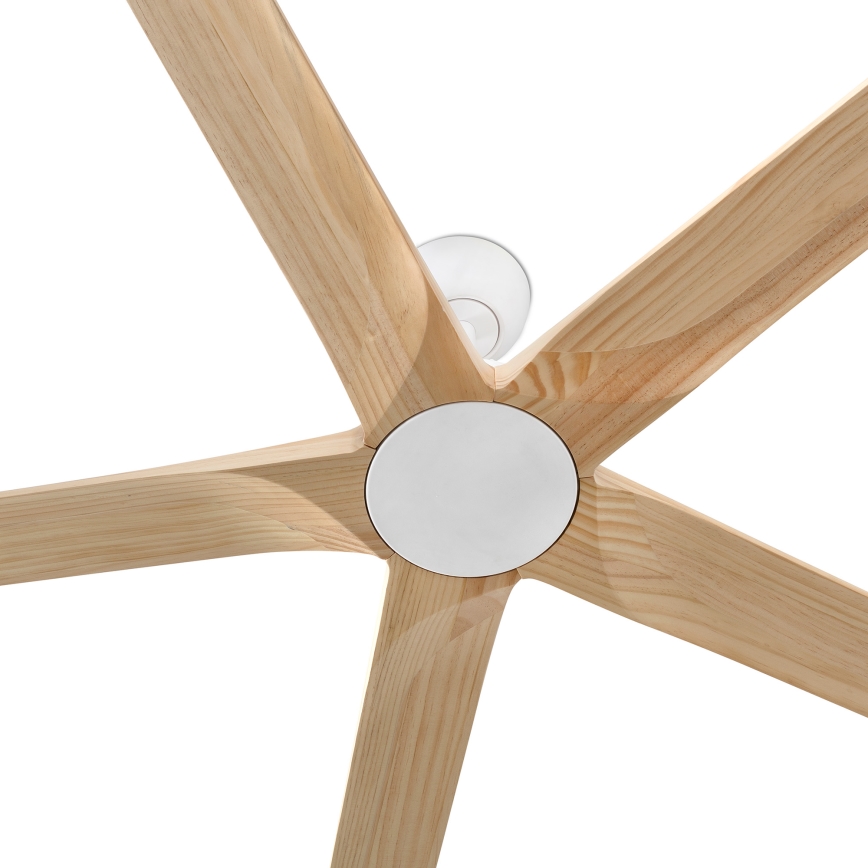 FARO 34191WT - Laeventilaator BIGWOOD XL mänd/valge d. 200 cm Wi-Fi Tuya + kaugjuhtimispult
