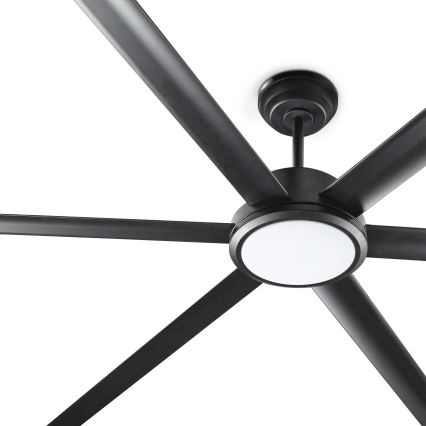 FARO 34203-130 - LED Laeventilaator ROTTERDAM XL LED/32W/230V must d. 200 cm + kaugjuhtimispult