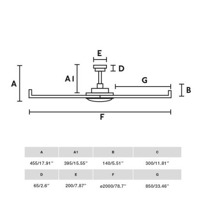 FARO 34203-130 - LED Laeventilaator ROTTERDAM XL LED/32W/230V must d. 200 cm + kaugjuhtimispult