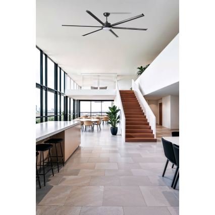 FARO 34207-130 - LED Hämardatav laeventilaator ROTTERDAM XXL LED/32W/230V must d. 250 cm + kaugjuhtimispult