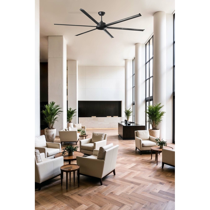 FARO 34207 - Laeventilaator ROTTERDAM XXL must d. 250 cm + kaugjuhtimispult