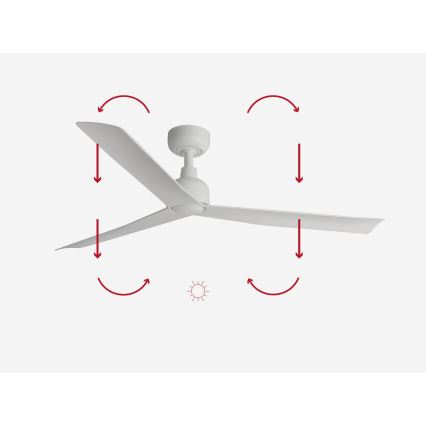 FARO 34274 - Laeventilaator MARINE M valge d. 125 cm IP44 + kaugjuhtimispult