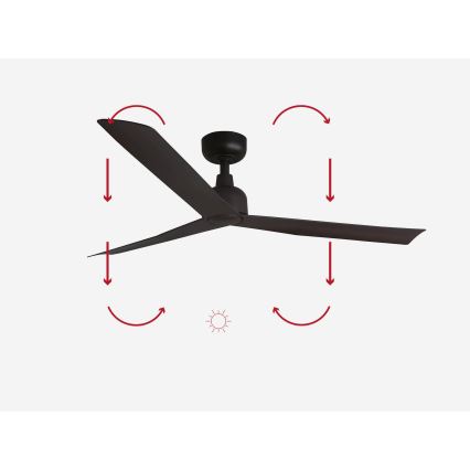 FARO 34275 - Laeventilaator MARINE M pruun d. 125 cm IP44 + kaugjuhtimispult