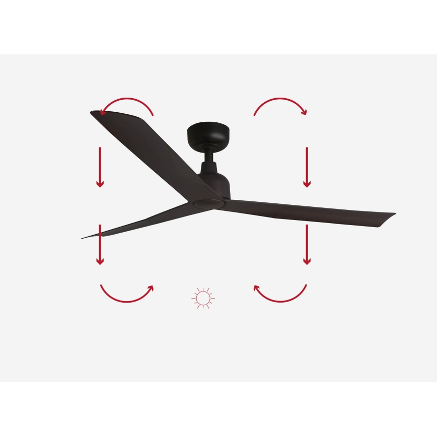FARO 34275 - Laeventilaator MARINE M pruun d. 125 cm IP44 + kaugjuhtimispult