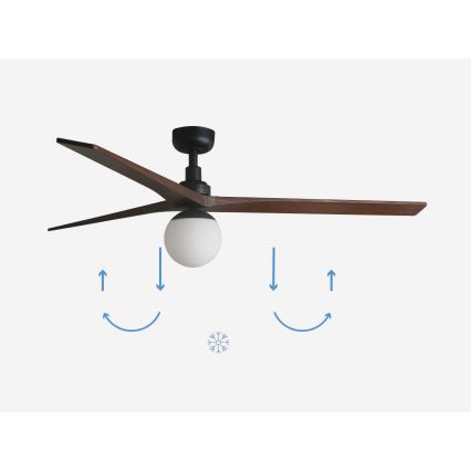 FARO 34276-11L - Laeventilaator KLIM L 1xE27/15W/230V puit/must d. 150 cm + kaugjuhtimispult