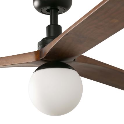 FARO 34276WT-11L - Laeventilaator KLIM L 1xE27/15W/230V puit/must d. 150 cm Wi-Fi Tuya + kaugjuhtimispult
