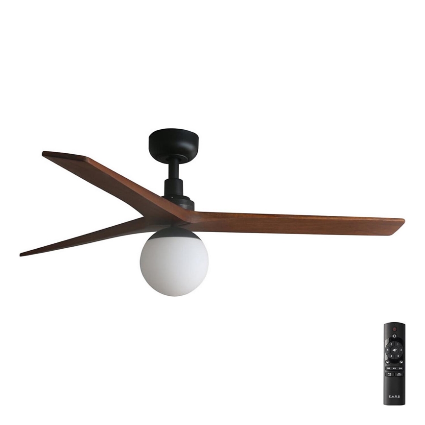 FARO 34277-11L - Laeventilaator KLIM M 1xE27/15W/230V pähkel/must d. 125 cm + kaugjuhtimispult