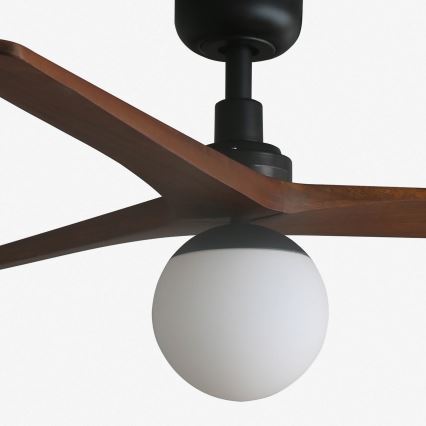 FARO 34277-11L - Laeventilaator KLIM M 1xE27/15W/230V pähkel/must d. 125 cm + kaugjuhtimispult