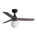 FARO 34278-11L - Laeventilaator KLIM S 1xE27/15W/230V puit/must d. 92,5 cm + kaugjuhtimispult
