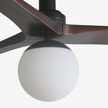 FARO 34278WT-11L - Laeventilaator KLIM S 1xE27/15W/230V puit/must d. 92,5 cm Wi-Fi Tuya + kaugjuhtimispult