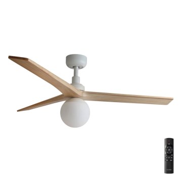 FARO 34280-11L - Laeventilaator KLIM M 1xE27/15W/230V mänd/valge d. 125 cm + kaugjuhtimispult