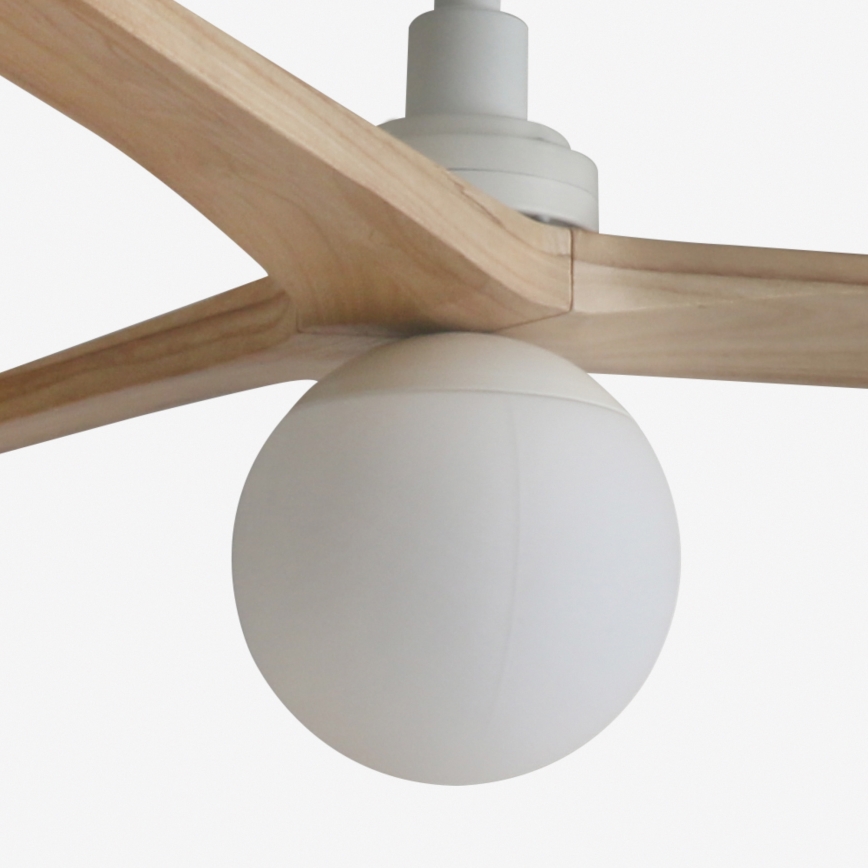 FARO 34280-11L - Laeventilaator KLIM M 1xE27/15W/230V mänd/valge d. 125 cm + kaugjuhtimispult
