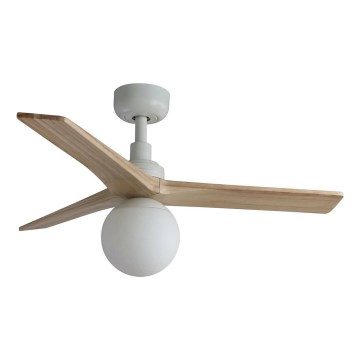 FARO 34281WT-11L - Laeventilaator KLIM S 1xE27/15W/230V mänd/valge läbimõõt 92,5 cm Wi-Fi Tuya + kaugjuhtimispult