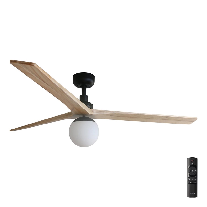 FARO 34282-11L - Laeventilaator KLIM L 1xE27/15W/230V puit/must d. 150 cm + kaugjuhtimispult