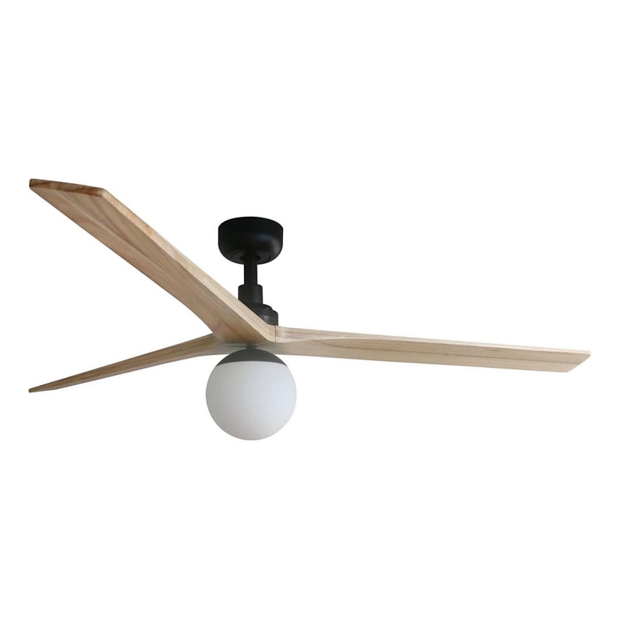 FARO 34282WT-11L - Laeventilaator KLIM L 1xE27/15W/230V puit/must d. 150 cm Wi-Fi Tuya + kaugjuhtimispult