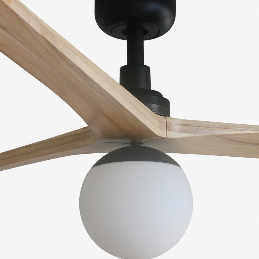 FARO 34282WT-11L - Laeventilaator KLIM L 1xE27/15W/230V puit/must d. 150 cm Wi-Fi Tuya + kaugjuhtimispult