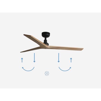 FARO 34283 - Laeventilaator KLIM M pruun/must d. 125 cm + kaugjuhtimispult