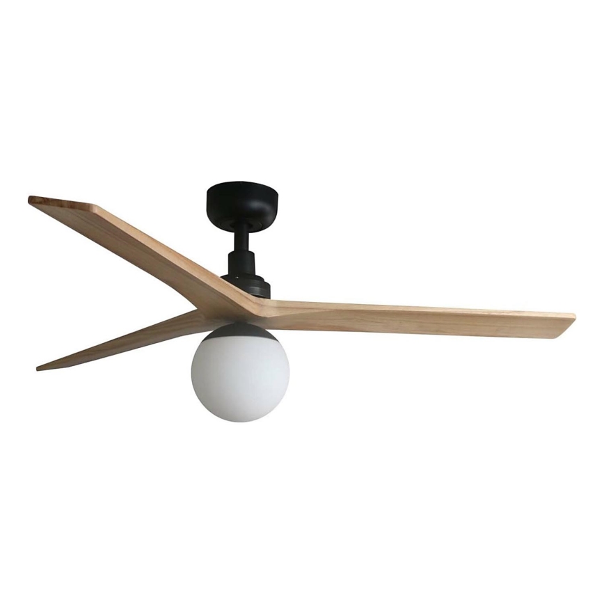 FARO 34283WT-11L - Laeventilaator KLIM M 1xE27/15W/230V puit/must d. 125 cm Wi-Fi Tuya + kaugjuhtimispult